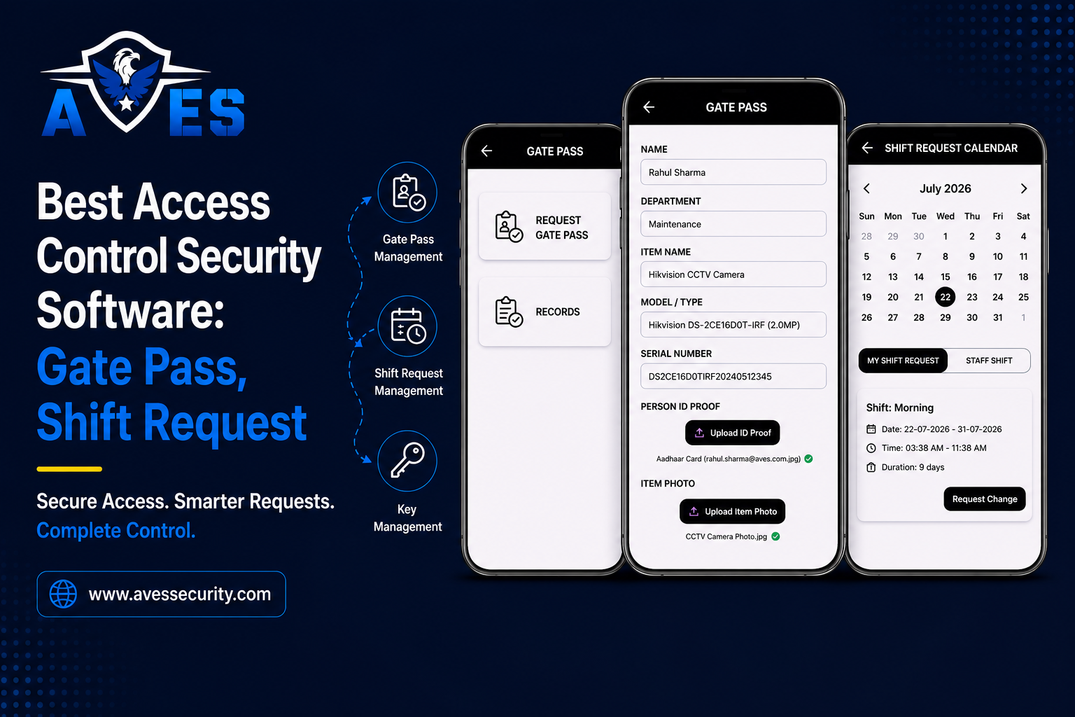 Best Access Control Security Software:Gate Pass,Shift Request