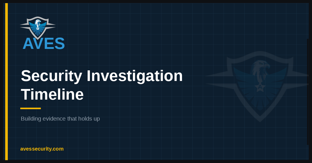 AVES security investigation timeline: building evidence that holds up