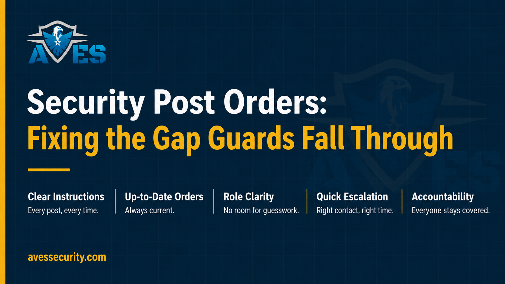 Security Post Orders: Fixing the Gap Guards Fall Through