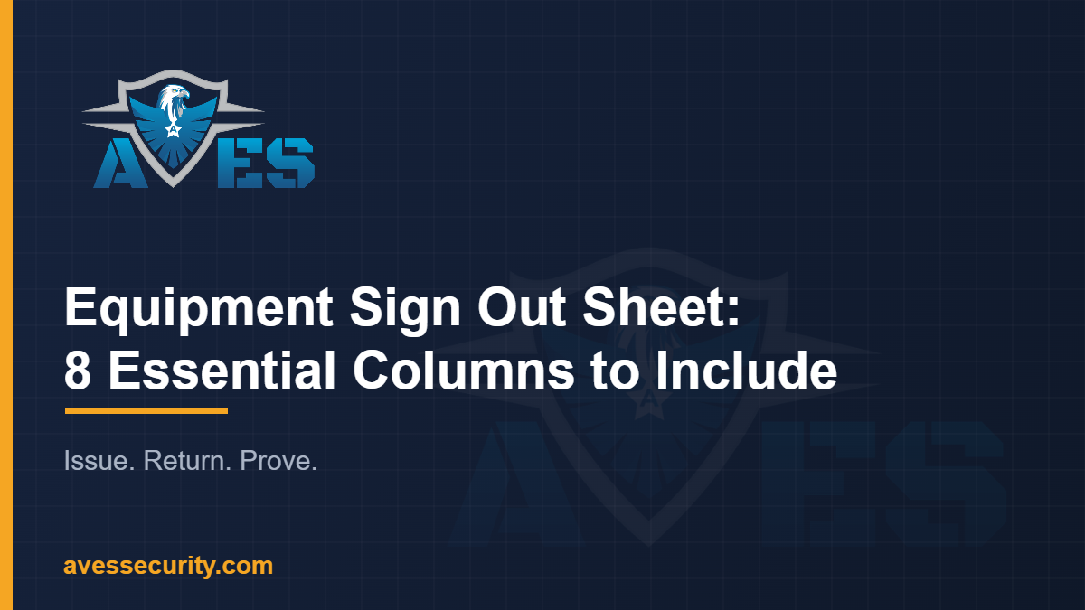 equipment sign out sheet
