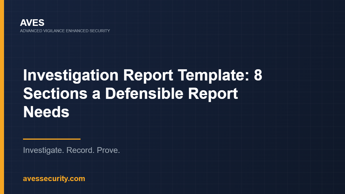 investigation report template