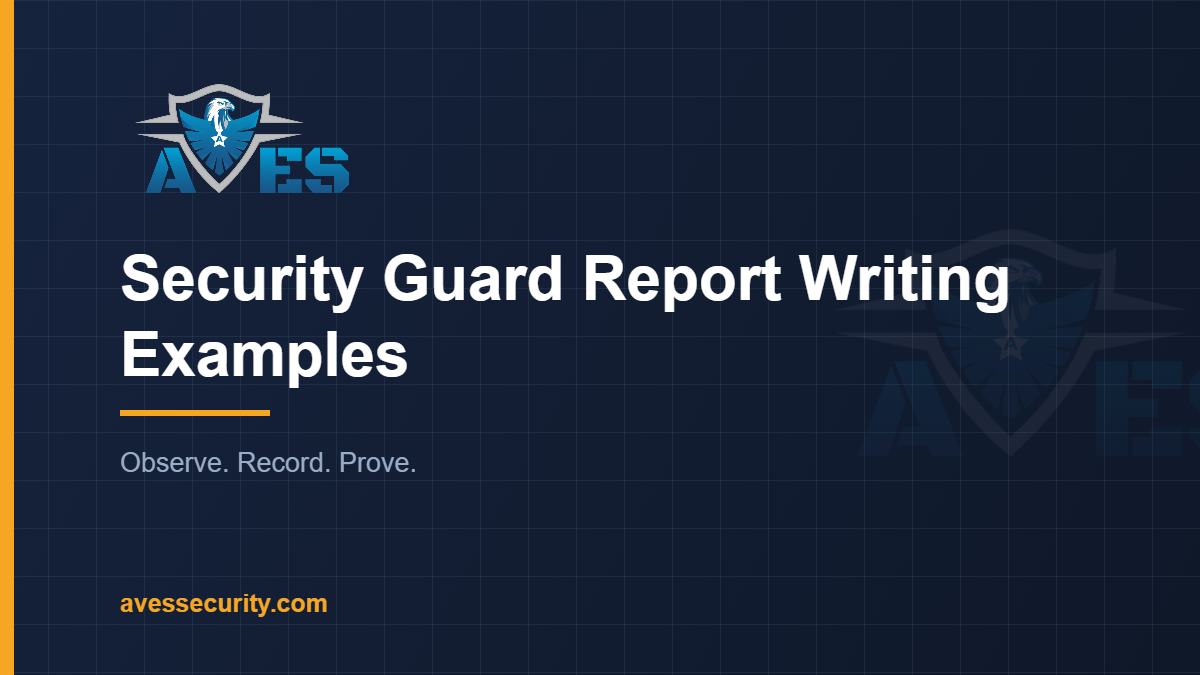Security guard report writing examples title card