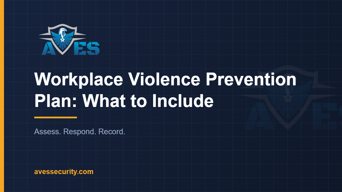 Workplace violence prevention plan title card